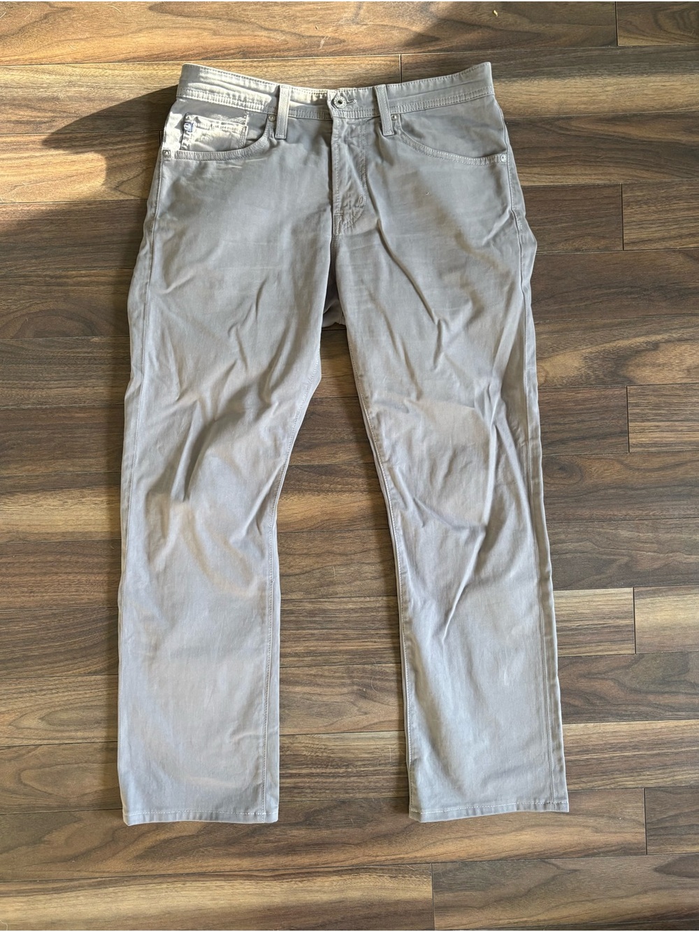 Ag Adriano Goldschmied MiUSA Slim Straight Chinos in Light Gray
